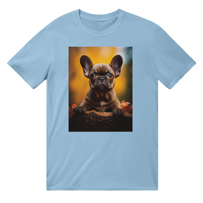 T-shirt med rund hals - Autumn Sentinel French Bulldog 