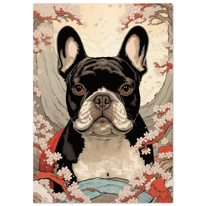 Aluminiumsprint - Cherry Blossom French Bulldog