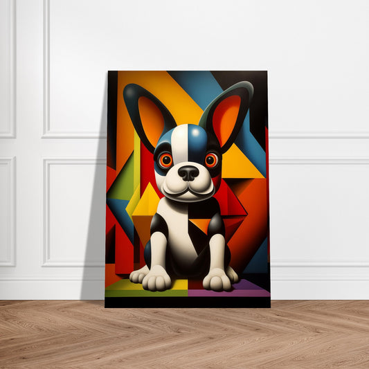 Aluminiumsprint - kubistisk Canine French Bulldog 