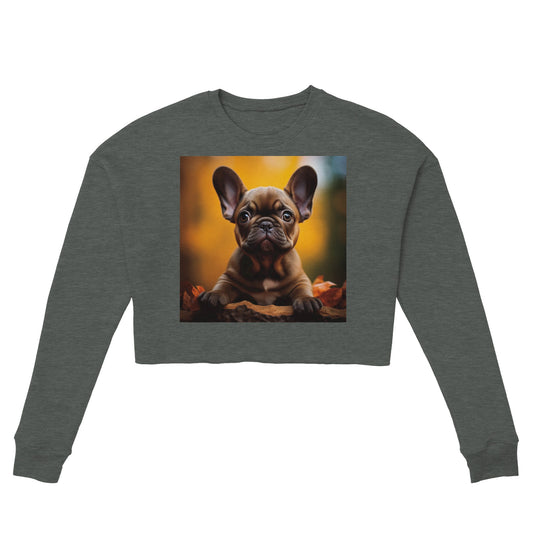 Cropped sweatshirt til kvinder - Autumn Sentinel French Bulldog 