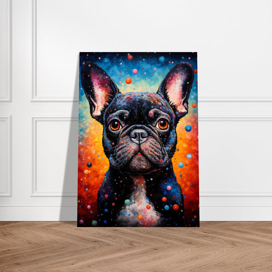 Aluminiumsprint - Cosmic Dot French Bulldog