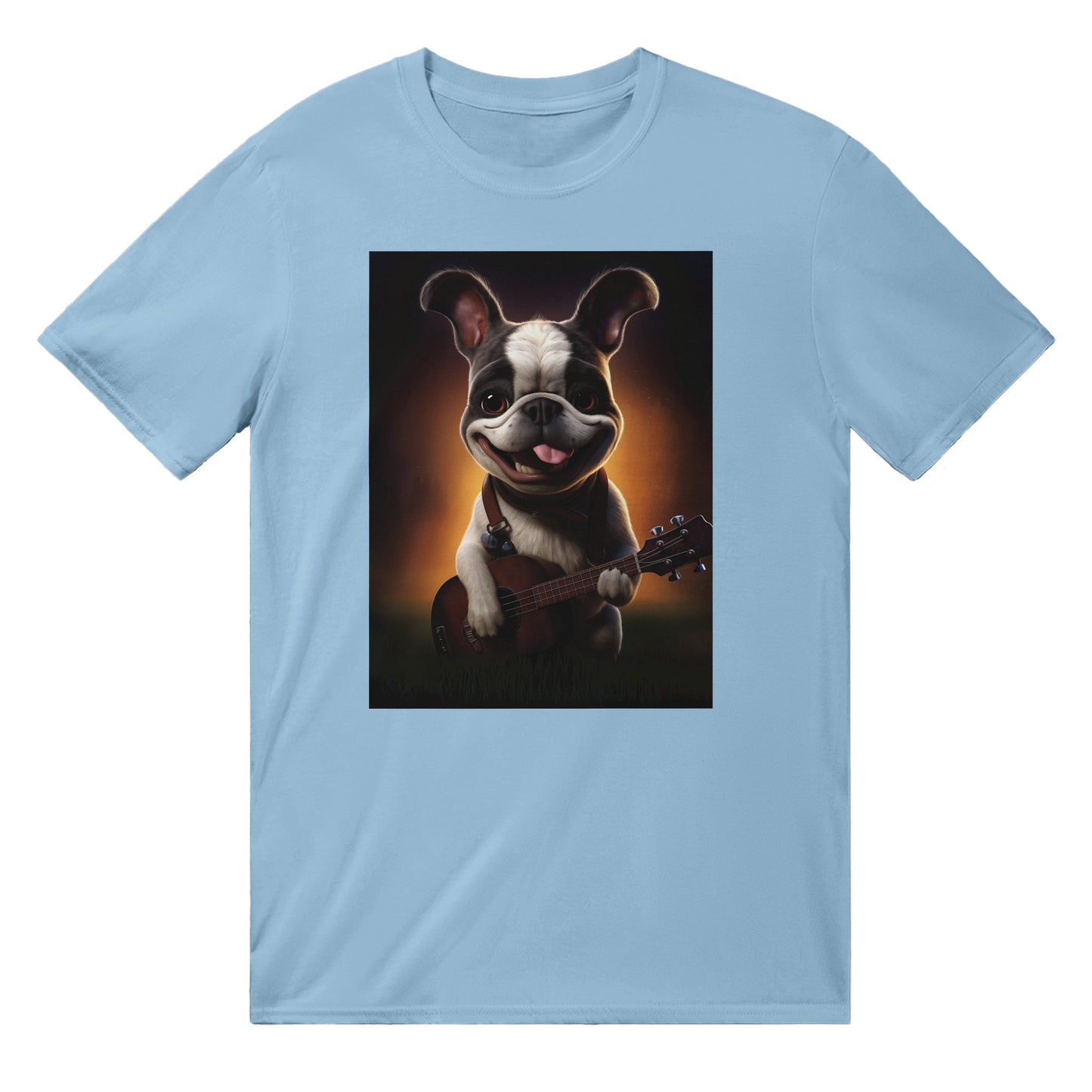 T-shirt med rund hals - Melodic Mirth French Bulldog 
