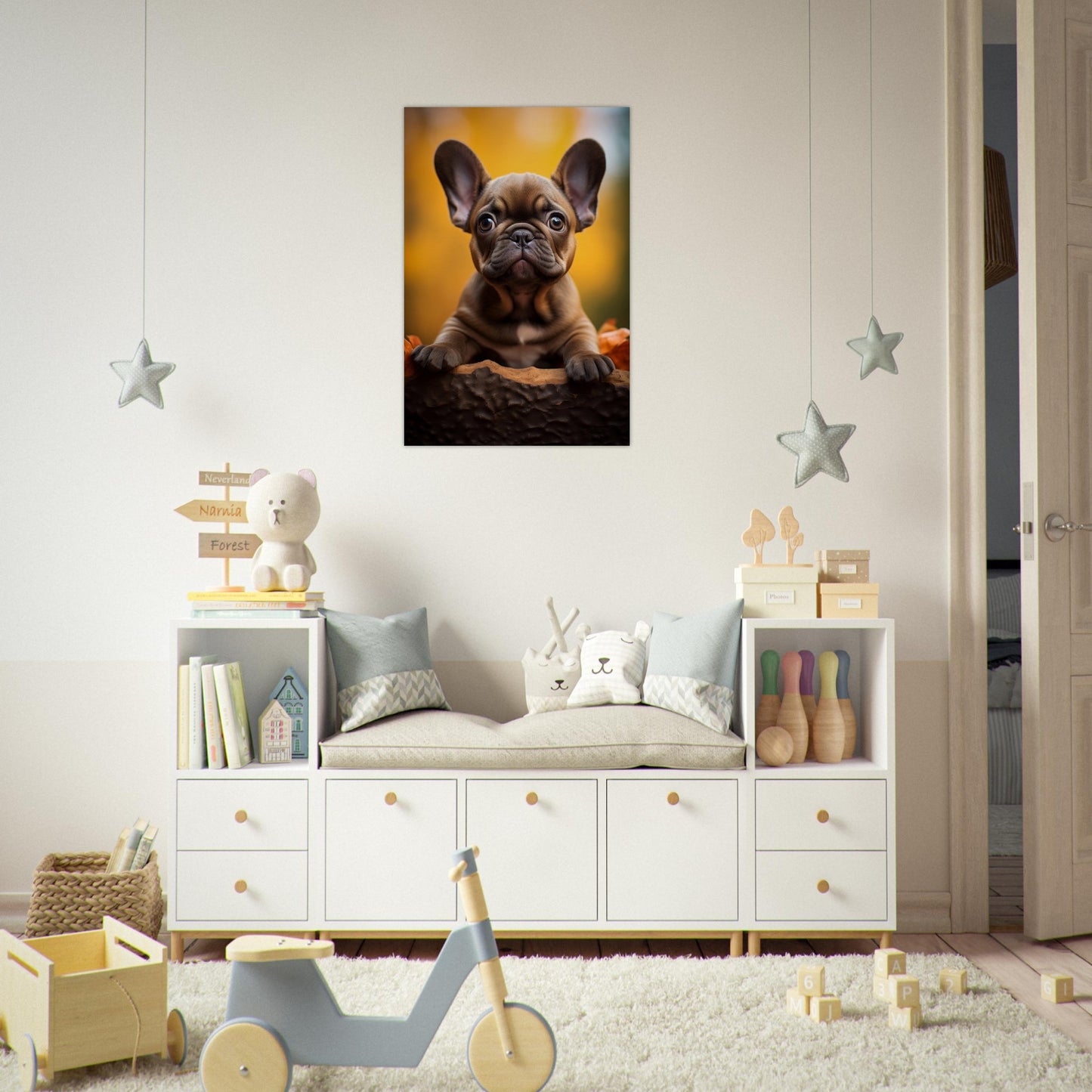 Aluminium Print - Autumn Sentinel French Bulldog