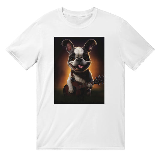 T-Shirt mit Rundhalsausschnitt – Melodic Mirth Französische Bulldogge 