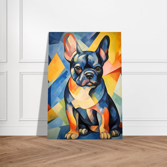 Aluminiumsprint - fransk bulldog i kubistisk stil 