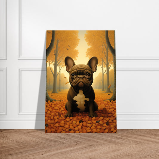 Aluminium Print - Autumn Feel French Bulldog