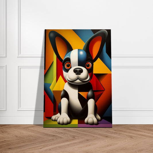 Lærredstryk - kubistisk Canine French Bulldog 