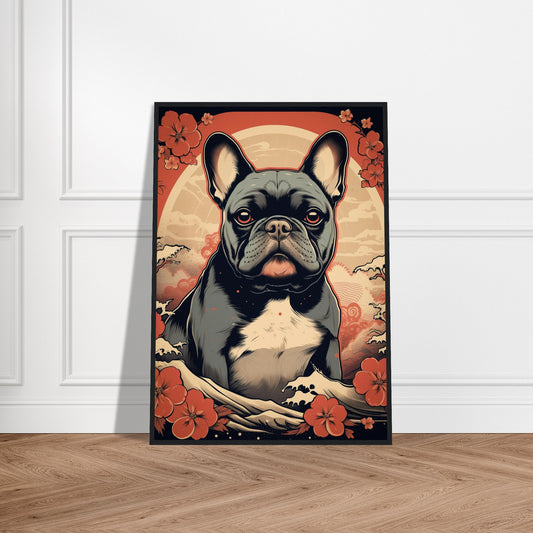 Plakat med træramme - Blossom Guardian French Bulldog 