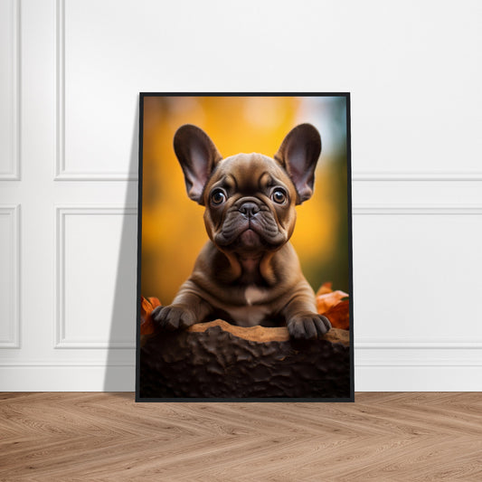 Plakat med træramme - Autumn Sentinel French Bulldog 