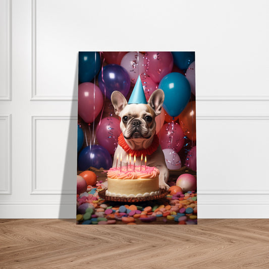 Aluminiumstryk - fransk bulldog fødselsdag 