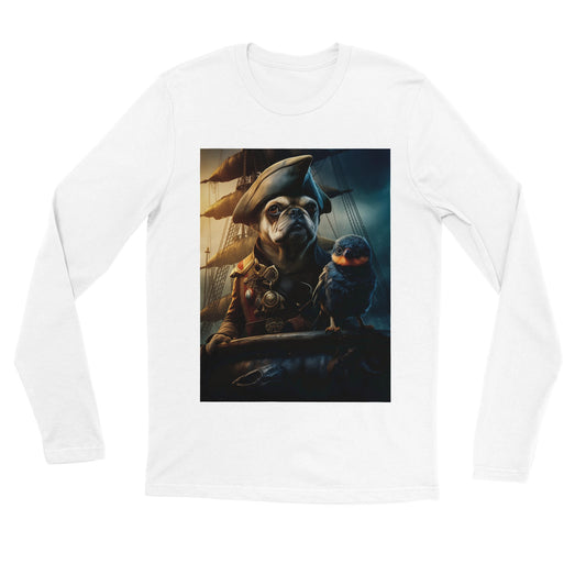 Premium langærmet T-shirt - French Bulldog Pirate 
