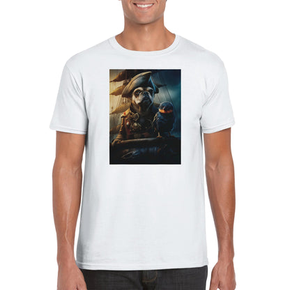 T-shirt med rund hals - French Bulldog Pirate