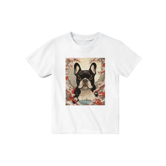 Børne T-shirt med rund hals - Cherry Blossom French Bulldog